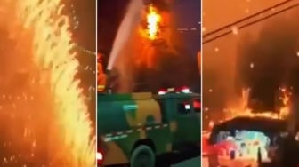 Pertunjukan Kembang Api di Tiongkok Berubah Jadi 'Hujan Api'