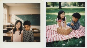 15 Prompt Gemini AI Edit Foto Masa Kecil Bareng Pacar Jadi Polaroid