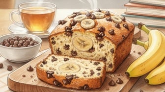 Resep Banana Cake Kukus Cokelat Chip Anti Gagal, Lembut, Wangi, dan Lumer di Mulut!