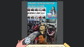 CEK FAKTA: Presiden Prabowo Promosikan Motor Murah Rp 600 Ribu, Benarkah?