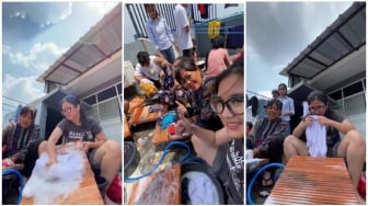 Kaget Setengah Mati, Selebgram Ini Nyuci Sendiri Pakai Papan Gilas di Laundry Majapahit