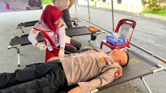 Polres Labusel Gelar Donor Darah Peringati HUT Humas Polri ke-74