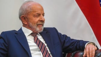 Presiden Brazil Luiz Inacio Lula da Silva melakukan pertemuan dengan Presiden Prabowo Subianto di Istana Merdeka, Jakarta, Kamis (23/10/2025). [ANTARA FOTO/Aditya Pradana Putra/sgd/agr]