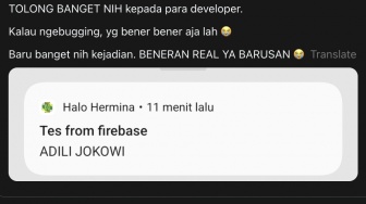 Geger "ADILI JOKOWI" Muncul Mendadak di Notifikasi Aplikasi, Diduga Milik RS Hermina