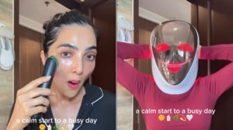 Ashanty Pakai LED Face Mask di Rutinitas Skincare Pagi, Apa Manfaatnya?