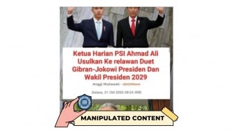 CEK FAKTA: Unggahan Soal PSI Usulkan Gibran dan Jokowi di Pilpres 2029