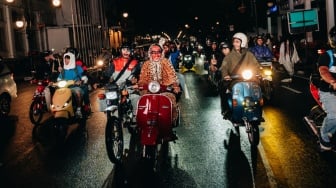 Komunitas Motor Bandung Gelar Riding Unik Bernuansa Horor