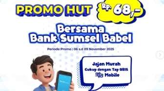 HUT ke 68 Bank Sumsel Babel, Jajan Cuma Rp68 Pakai QRIS BSB Mobile