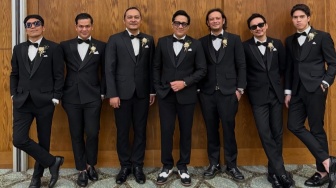 Duo Duda Bikin Heboh, Desta dan Andre Taulany Gandengan saat Jadi Groomsmen Boiyen