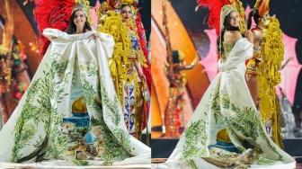 5 Potret Miss Palestina dengan Gaun Bergambar Al-Aqsa, Bikin Dunia Terpukau