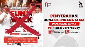 Tak Ada Fun Walk, PSI Riau Gelar Aksi Donasi Korban Banjir Sumatera