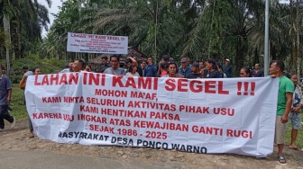 Warga Desa Poncowarno Langkat Tuntut Ganti Rugi Lahan ke USU