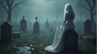 Perempuan Berambut Putih yang Tiap Malam Duduk di Atas Batu Nisan
