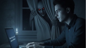 Menulis Cerita Misteri di Malam Hari, Diintip Makhluk Gaib di Balik Jendela