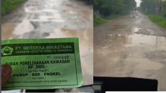 Miris! Sopir Truk Kawasan Industri Terboyo Keluhkan Iuran Pemeliharaan Tapi Jalannya Banyak Rompal