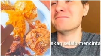 Viral Pria Asing Ini Menangis Saat Tinggalkan Indonesia, Tak Kuat Berpisah dengan Nasi Padang