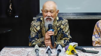 Duta Besar Kehormatan WHO untuk Pemberantasan Kusta & Ketua Nippon Foundation; Yohei Sasakawa saat jumpa pers usai bertemu dengan Presiden Prabowo di Jakarta, Jumat (16/1/2026). [Suara.com/Alfian Winanto]