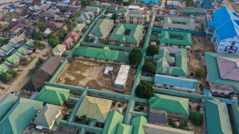 Foto udara kondisi Rumah Sakit Umum Daerah (RSUD) Aceh Tamiang pascabanjir di Aceh Tamiang, Aceh, Jumat (23/1/2026). [ANTARA FOTO/Nova Wahyudi/bar]