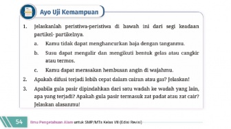 Kunci Jawaban Ilmu Pengetahuan Alam Kelas VII Uji Kemampuan Halaman 54