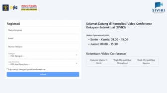 DJKI Perkenalkan Layanan Konsultasi Kekayaan Intelektual Melalui Video Call