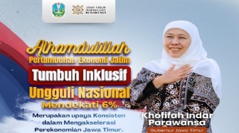 Ekonomi Tumbuh Inklusif 6% YoY, Gubernur Khofifah: Upaya Konsisten Akselerasi Perekonomian Jatim