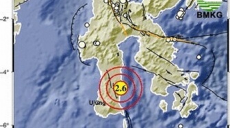 Gempa M 2,6 Guncang Timur Laut Bone, Kedalaman 5 Km