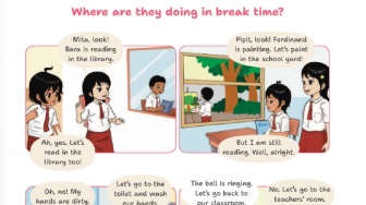 Kunci Jawaban Bahasa Inggris Kelas IV Halaman 97: "Where are They Doing in Break Time?"
