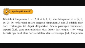 Kunci Jawaban Matematika Kelas VIII Halaman 156 "Ayo Berpikir Kreatif" tentang Relasi dan Fungsi