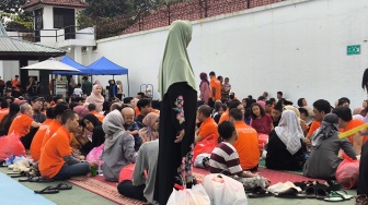 Momen Bukber Langka di Rutan Serang, Ratusan Tahanan Nikmati Waktu Bersama Keluarga Tercinta