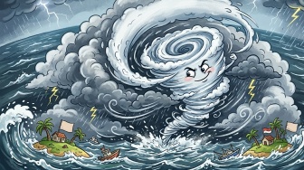 Bibit Siklon Tropis 90S Berpotensi Jadi Badai, Ini Peringatan BMKG