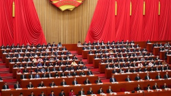 Suasana sidang tahunan badan penasihat parlemen Tiongkok yaitu Majelis Permusyawaratan Politik Rakyat China (CPPCC) pada hari pertama di Balai Agung Rakyat, Beijing, China, Rabu (4/3/2026). [ANTARA FOTO/Desca Lidya Natalia/foc]
