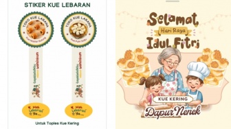 40 Desain Stiker Toples Kue Kering Lebaran Lucu, Bisa Langsung Download Gratis