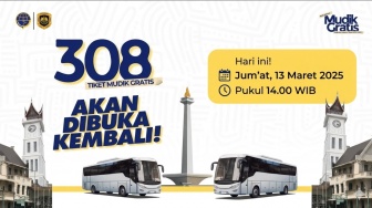Siap-Siap War Jam 14.00 WIB! Jangan Sampai Kehabisan Sisa 308 Tiket Mudik Gratis Kemenhub