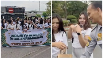 Luar Biasa! Gadis Pemandu Karaoke Madiun Bagikan Takjil Hasil Keringat Sendiri