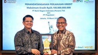 BNI Tambah Fasilitas Kredit Rp10 Triliun ke Pegadaian, Total Pembiayaan Capai Rp25,1 Triliun