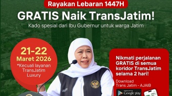 Gubernur Khofifah Beri Kado Spesial Lebaran 1447 H, Layanan Trans Jatim Gratis Bagi Masyarakat