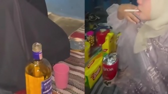 Viral! Sekelompok Wanita Diduga Rayakan Lebaran Sambil Merokok dan Diduga Konsumsi Miras