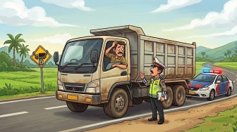 3 Truk Sumbu Tiga Ditahan karena Langgar Pembatasan Operasional di Momen Lebaran 2026