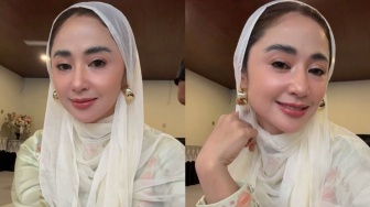 Dihujat Kasih THR Rp15 Ribu, Dewi Perssik Pamer Gunungan Beras untuk Ribuan Warga