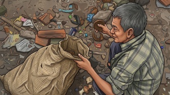 Dari Teknisi ke Tumpukan Kelapa Busuk: Perjuangan Rosikin di Pinggir Rel Kramat Pulo Demi Mimpi Anak