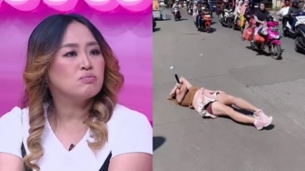 Nyanyi Sambil Rebahan di Aspal, Aksi Ekstrem Pinkan Mambo Cari Nafkah Jadi Omongan
