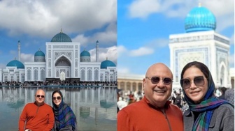 Maia Estianty dan Irwan Mussry Takjub saat Ziarah ke Makam Imam Bukhari di Uzbekistan