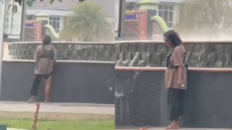 Viral di Sragen, Ini 5 Fakta Pria Terekam Buang Air Kecil di Air Mancur Alun-alun