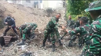 Sulut Diguncang Gempa M 7,6: Pasukan Kodam XIII/Merdeka Langsung Gempur Lokasi Terdampak