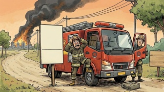 Armada Damkar Kehabisan BBM Saat Menuju Kebakaran di Agam, 1 Warga Terluka