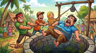 Dramatis Ketika Basarnas Evakuasi Pria Keterbelakangan Mental Jatuh ke Sumur di Tanah Datar