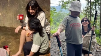 Bangkit dari Duka, Sheila Dara Trekking 4KM ke Curug Bareng Keluarga Dion Wiyoko