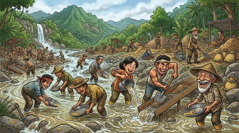 Warga Ramai-ramai Menambang Emas di Limapuluh Kota, Dipicu Harga Gambir Anjlok