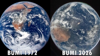 Viral Perbandingan Foto Bumi Tahun 1972 vs 2026, Kenapa Kini Lebih Pucat?