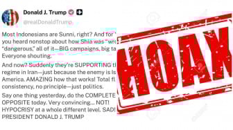 HOAKS! Donald Trump Provokasi Masyarakat Indonesia yang Sunni agar Tak Dukung Iran